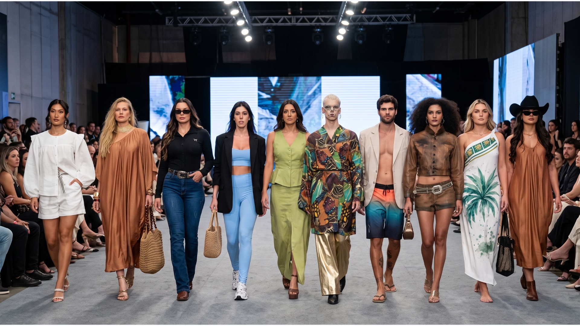 Banner do evento Colatina T&aacute; na Moda com elementos de moda e cultura